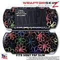 Kearas Flowers on Black WraptorSkinz  Decal Style Skin fits Sony PSP Slim (PSP 2000)