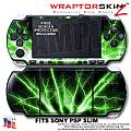 Lightning Green WraptorSkinz  Decal Style Skin fits Sony PSP Slim (PSP 2000)