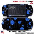 Lots of Dots Blue on Black WraptorSkinz ™ Decal Style Skin fits Sony PSP Slim (PSP 2000)