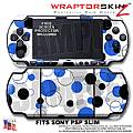 Lots of Dots Blue on White WraptorSkinz ™ Decal Style Skin fits Sony PSP Slim (PSP 2000)
