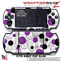Lots of Dots Purple on White WraptorSkinz ™ Decal Style Skin fits Sony PSP Slim (PSP 2000)