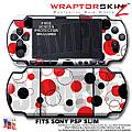 Lots of Dots Red on White WraptorSkinz ™ Decal Style Skin fits Sony PSP Slim (PSP 2000)