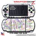 Neon Swoosh on White WraptorSkinz ™ Decal Style Skin fits Sony PSP Slim (PSP 2000)