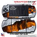Ripped Metal Fire WraptorSkinz ™ Decal Style Skin fits Sony PSP Slim (PSP 2000)