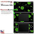 Nintendo DSi Skin - Lots of Dots Green on Black Skin Kit