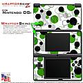 Nintendo DSi Skin - Lots of Dots Green on White Skin Kit