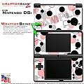 Nintendo DSi Skin - Lots of Dots Pink on White Skin Kit