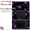 Nintendo DSi Skin - Lots of Dots Purple on Black Skin Kit