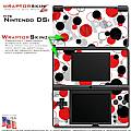 Nintendo DSi Skin - Lots of Dots Red on White Skin Kit