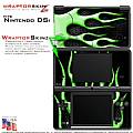 Nintendo DSi Skin - Metal Flames Green Skin Kit