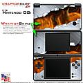 Nintendo DSi Skin - Ripped Metal Fire Skin Kit