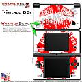 Nintendo DSi Skin - Big Kiss Lips Red on White Skin Kit