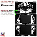 Nintendo DSi Skin - Big Kiss Lips White on Black Skin Kit