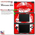 Nintendo DSi Skin - Big Kiss Lips White on Red Skin Kit