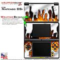 Nintendo DSi Skin - Chrome Drip On Fire Skin Kit