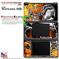 Nintendo DSi Skin - Chrome Skulls on Fire Skin Kit