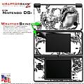 Nintendo DSi Skin - Chrome Skulls on White Skin Kit