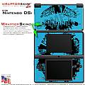 Nintendo DSi Skin - Big Kiss Lips Black on Blue Skin Kit