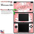 Nintendo DSi Skin - Big Kiss Lips White on Pink Skin Kit