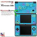 Nintendo DSi Skin - Kearas Peace Signs on Blue Skin Kit