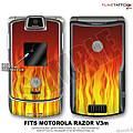 Motorola Razor (Razr) V3m Skin Fire On Black WraptorSkinz Kit by TuneTattooz