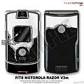 Motorola Razor (Razr) V3m Skin Chrome Drip On Black WraptorSkinz Kit by TuneTattooz
