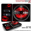 DJ Hero Skin Big Kiss Lips Red on Black fit XBOX 360 and PS3 DJ Heros