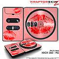 DJ Hero Skin Big Kiss Lips Red on Pink fit XBOX 360 and PS3 DJ Heros
