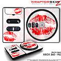 DJ Hero Skin Big Kiss Lips Red on White fit XBOX 360 and PS3 DJ Heros