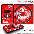 DJ Hero Skin Big Kiss Lips White on Red fit XBOX 360 and PS3 DJ Heros