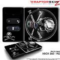 DJ Hero Skin Chrome Skulls on Black fit XBOX 360 and PS3 DJ Heros