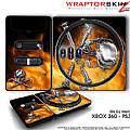 DJ Hero Skin Chrome Skulls on Fire fit XBOX 360 and PS3 DJ Heros