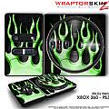 DJ Hero Skin Metal Flames Green fit XBOX 360 and PS3 DJ Heros