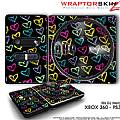 DJ Hero Skin Kearas Hearts on Black fit XBOX 360 and PS3 DJ Heros