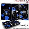 DJ Hero Skin Lots Of Dots Blue on Black fit XBOX 360 and PS3 DJ Heros