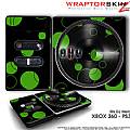 DJ Hero Skin Lots Of Dots Green on Black fit XBOX 360 and PS3 DJ Heros