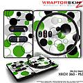 DJ Hero Skin Lots Of Dots Green on White fit XBOX 360 and PS3 DJ Heros