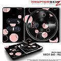 DJ Hero Skin Lots Of Dots Pink on Black fit XBOX 360 and PS3 DJ Heros