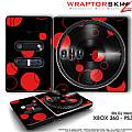 DJ Hero Skin Lots Of Dots Red on Black fit XBOX 360 and PS3 DJ Heros