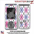 LG Chocolate Skin Argyle Blue and Pink WraptorSkinz Kit by TuneTattooz