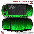 Sony PSP Skin - Fire Green WraptorSkinz Kit 