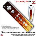 Wii Remote Controller (wiiMote) Skins Fire On Black - WraptorSkinz by TuneTattooz