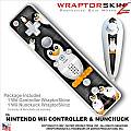 Wii Remote Controller (wiiMote) Skins Penguins On Black - WraptorSkinz by TuneTattooz