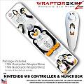 Wii Remote Controller (wiiMote) Skins Penguins On White - WraptorSkinz by TuneTattooz