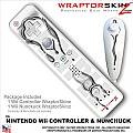 Wii Remote Controller (wiiMote) Skins Chrome Drip On White - WraptorSkinz by TuneTattooz