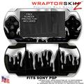 Sony PSP Skin - Chrome Drip On Black WraptorSkinz Kit 