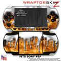 Sony PSP Skin - Chrome Drip On Fire WraptorSkinz Kit 