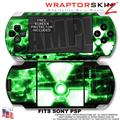 Sony PSP Skin - Radioactive Green WraptorSkinz Kit 