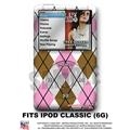 iPod Classic (6G) Skin - Argyle Pink and Brown - WraptorSkin Kit