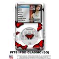 iPod Classic (6G) Skin - Butterflies Red - WraptorSkin Kit